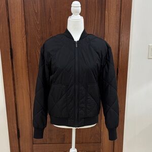 Zella Black Quilted Bomber Jacket